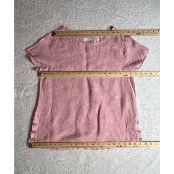 Cynthia Rowley Women’s Linen Blouse Size S Pink Colorful Minimalism Beachy Airy - Picture 4 of 7